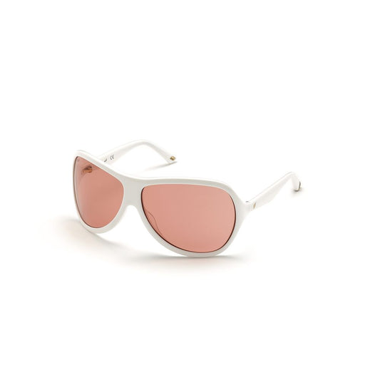 WEB EYEWEAR Women’s Sunglasses – White Plastic Frame, Brown Lenses