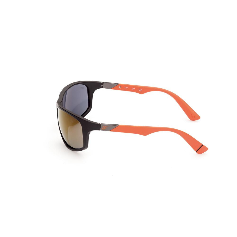 WEB EYEWEAR Men's Black Acetate Sunglasses – Mirrored Gray Lenses