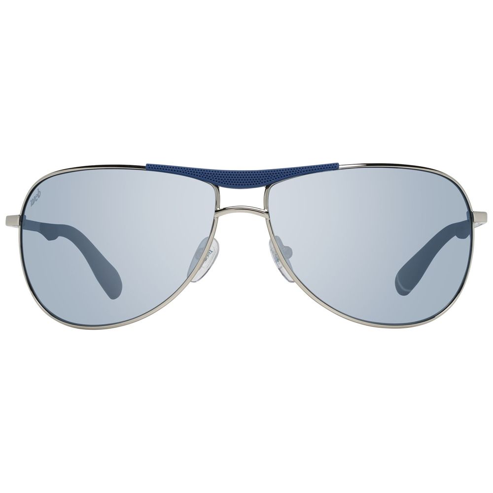WEB EYEWEAR Men’s Sunglasses – Silver Metal Frame, Blue Lenses