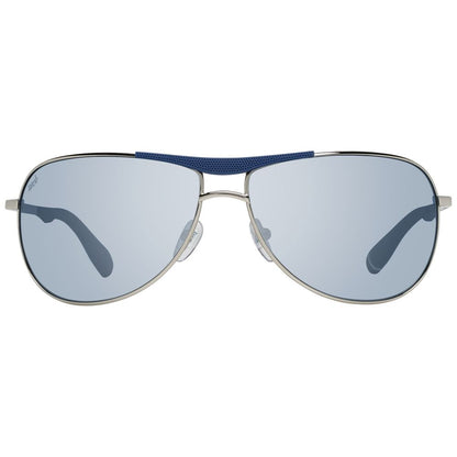 WEB EYEWEAR Men’s Sunglasses – Silver Metal Frame, Blue Lenses