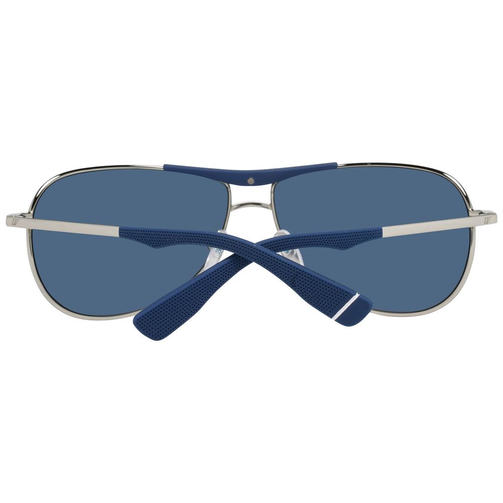 WEB EYEWEAR Men’s Sunglasses – Silver Metal Frame, Blue Lenses