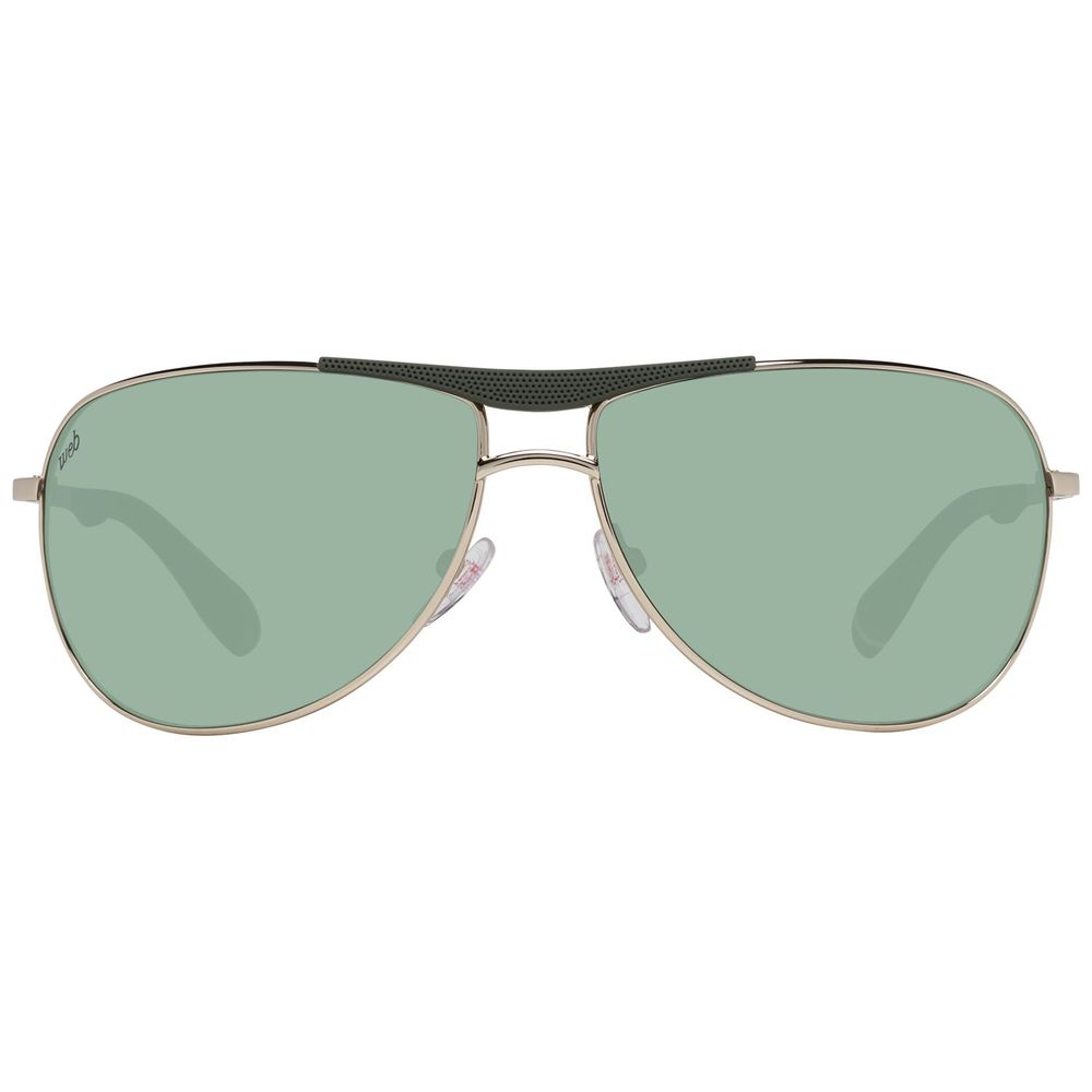 WEB EYEWEAR Gold Metal Sunglasses – Stylish Green Lenses