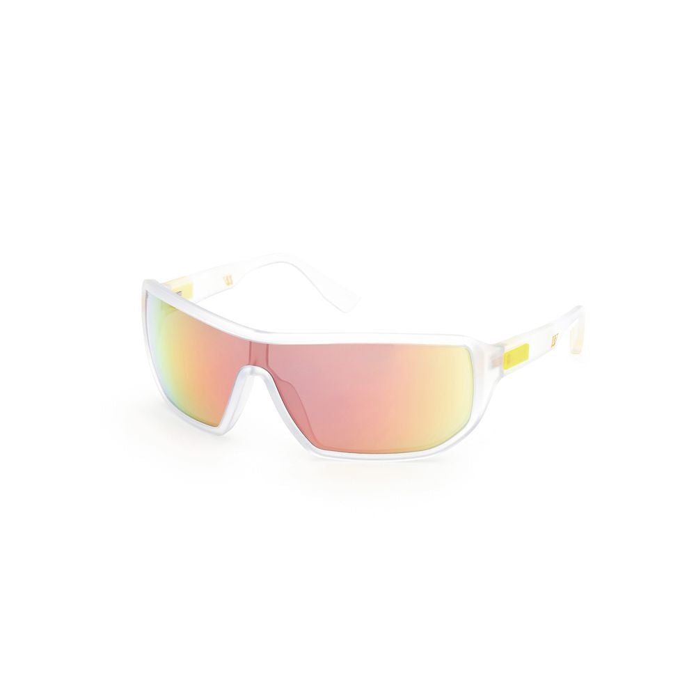 WEB EYEWEAR Transparent Acetate Sunglasses – Green Mirrored Lenses