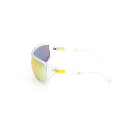 WEB EYEWEAR Transparent Acetate Sunglasses – Green Mirrored Lenses