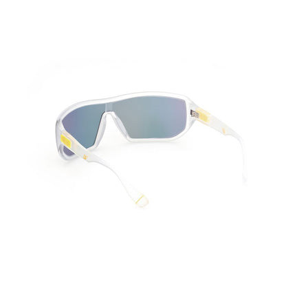 WEB EYEWEAR Transparent Acetate Sunglasses – Green Mirrored Lenses