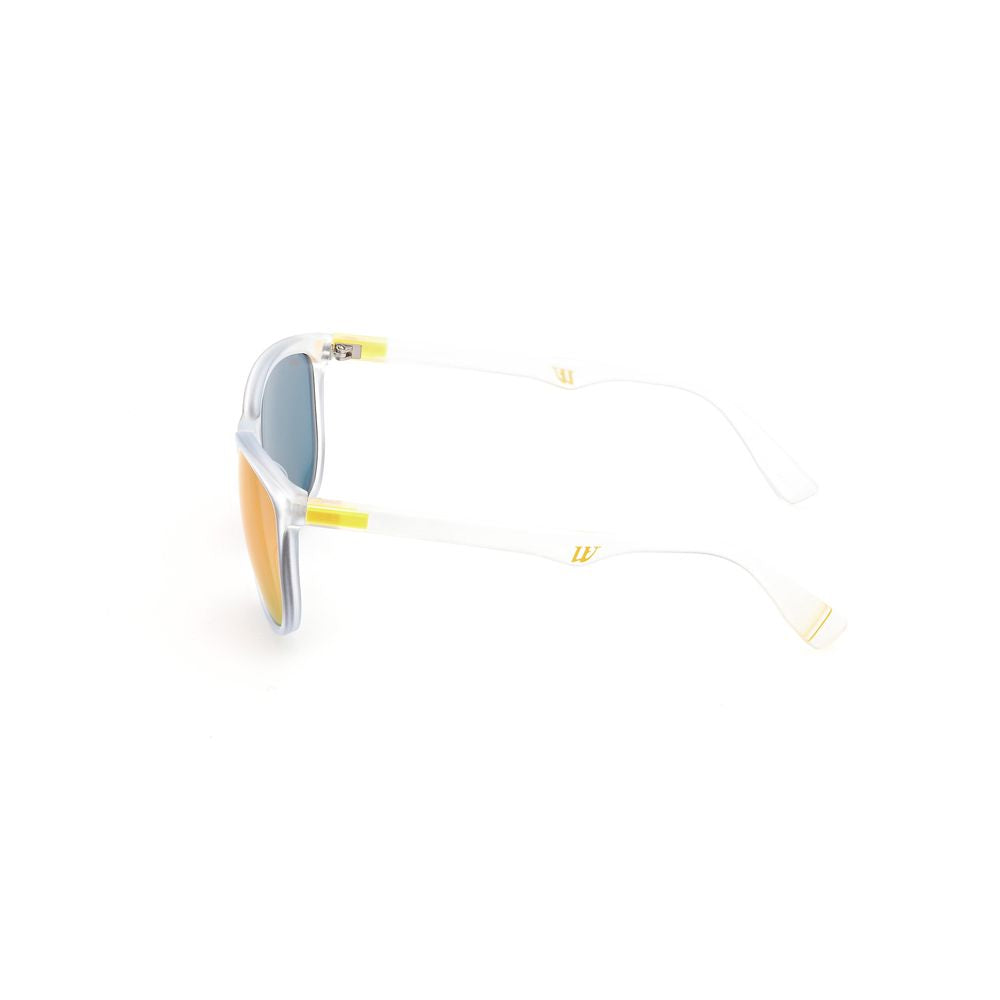 WEB EYEWEAR Transparent Acetate Sunglasses – Green Mirrored Lenses