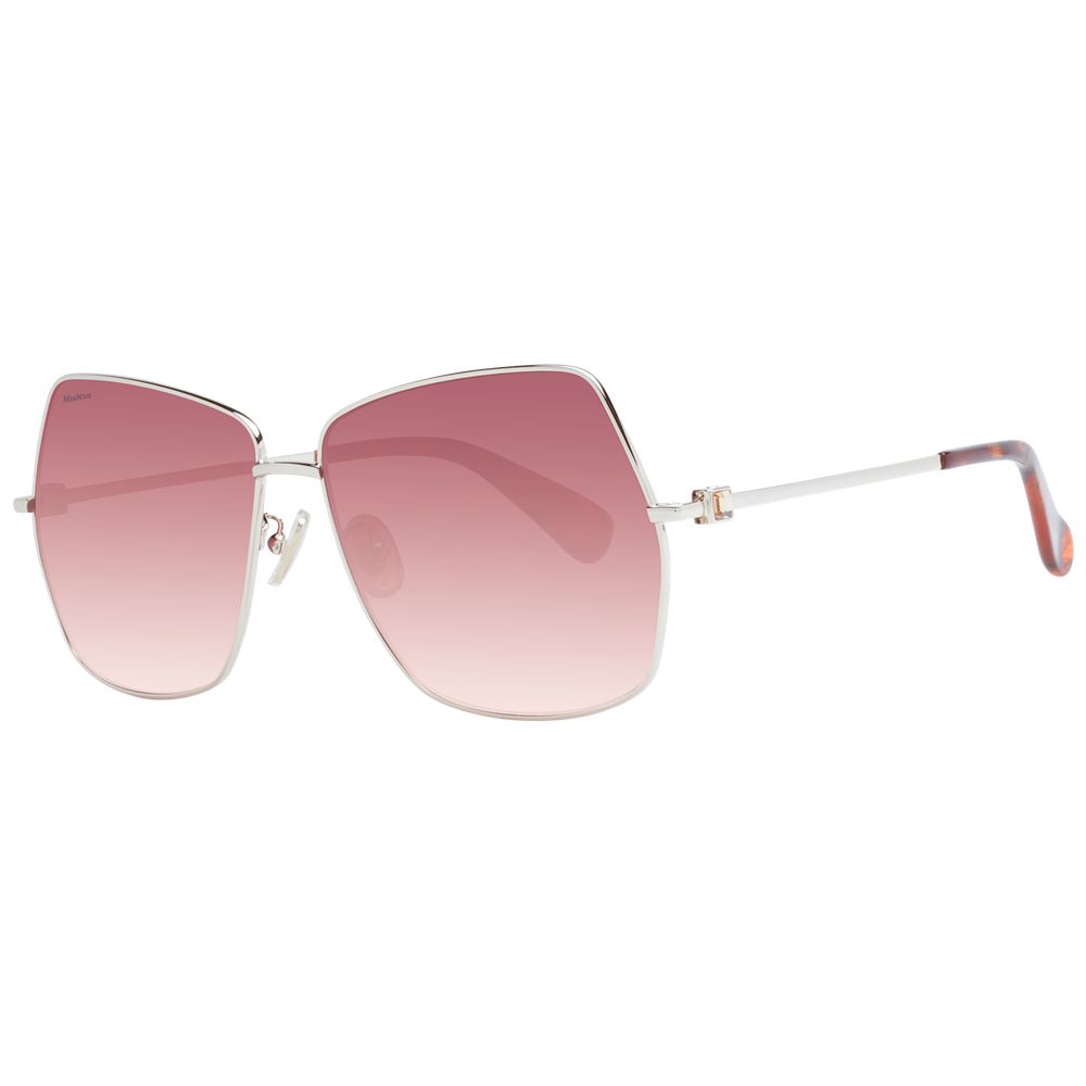 Max Mara Women's Sunglasses – Silver Metal Frame with Red Gradient Lenses