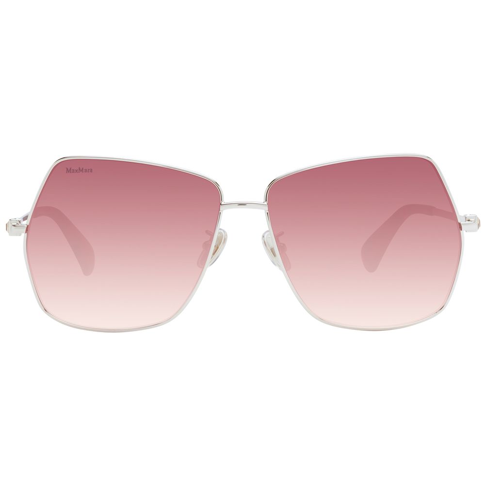 Max Mara Women's Sunglasses – Silver Metal Frame with Red Gradient Lenses