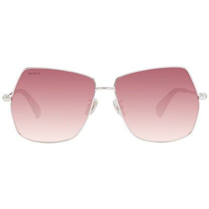 Max Mara Women's Sunglasses – Silver Metal Frame with Red Gradient Lenses