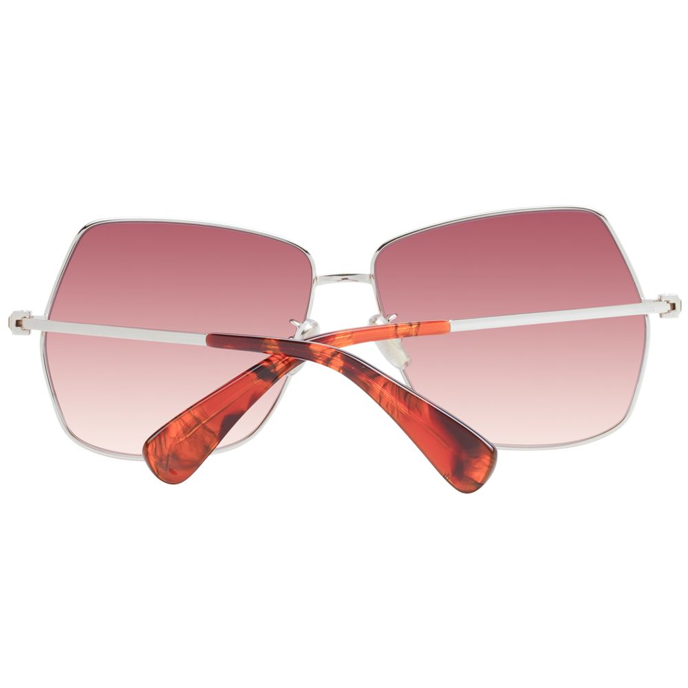 Max Mara Women's Sunglasses – Silver Metal Frame with Red Gradient Lenses