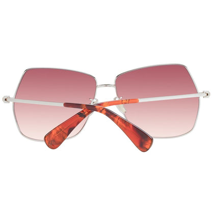 Max Mara Women's Sunglasses – Silver Metal Frame with Red Gradient Lenses
