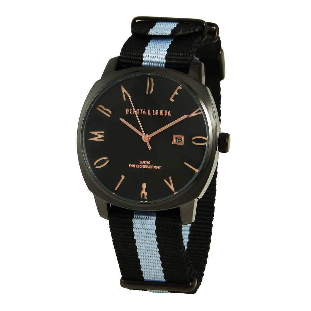 DEVOTA & LOMBA Black Nylon Bracelet Watch