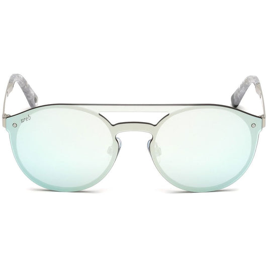 WEB EYEWEAR Unisex Sunglasses – Silver Havana Frame, Mirror Lenses