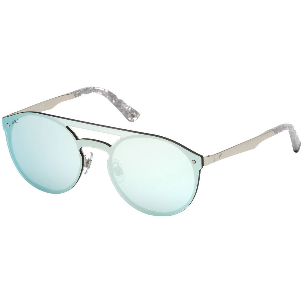 WEB EYEWEAR Unisex Sunglasses – Silver Havana Frame, Mirror Lenses