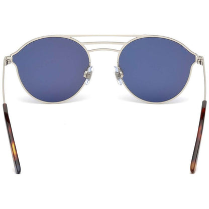 WEB EYEWEAR Metal Sunglasses – Silver-Havana Frame, Blue Mirror Lenses