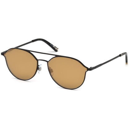 WEB EYEWEAR Unisex Sunglasses – Black/Gold Mirrored Metal Frame