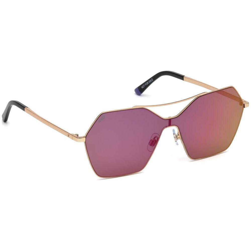 WEB EYEWEAR Women's Sunglasses – Rose Gold Metal Frame, Purple Mirrored Lenses