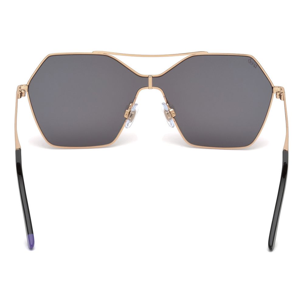 WEB EYEWEAR Women's Sunglasses – Rose Gold Metal Frame, Purple Mirrored Lenses