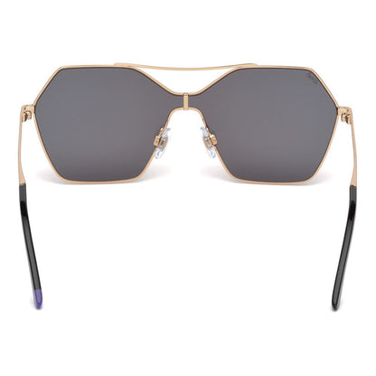 WEB EYEWEAR Women's Sunglasses – Rose Gold Metal Frame, Purple Mirrored Lenses