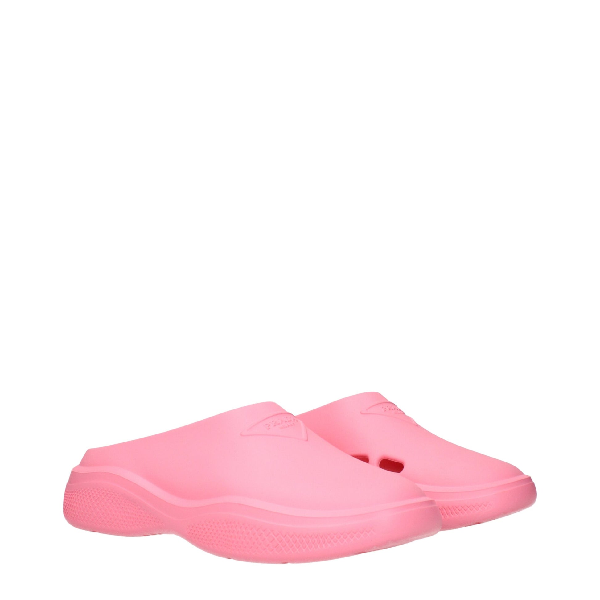 Prada Pink Rubber Mules