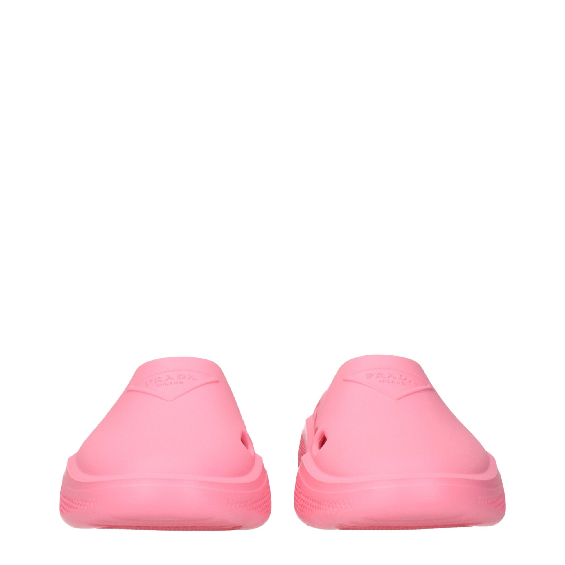 Prada Pink Rubber Mules