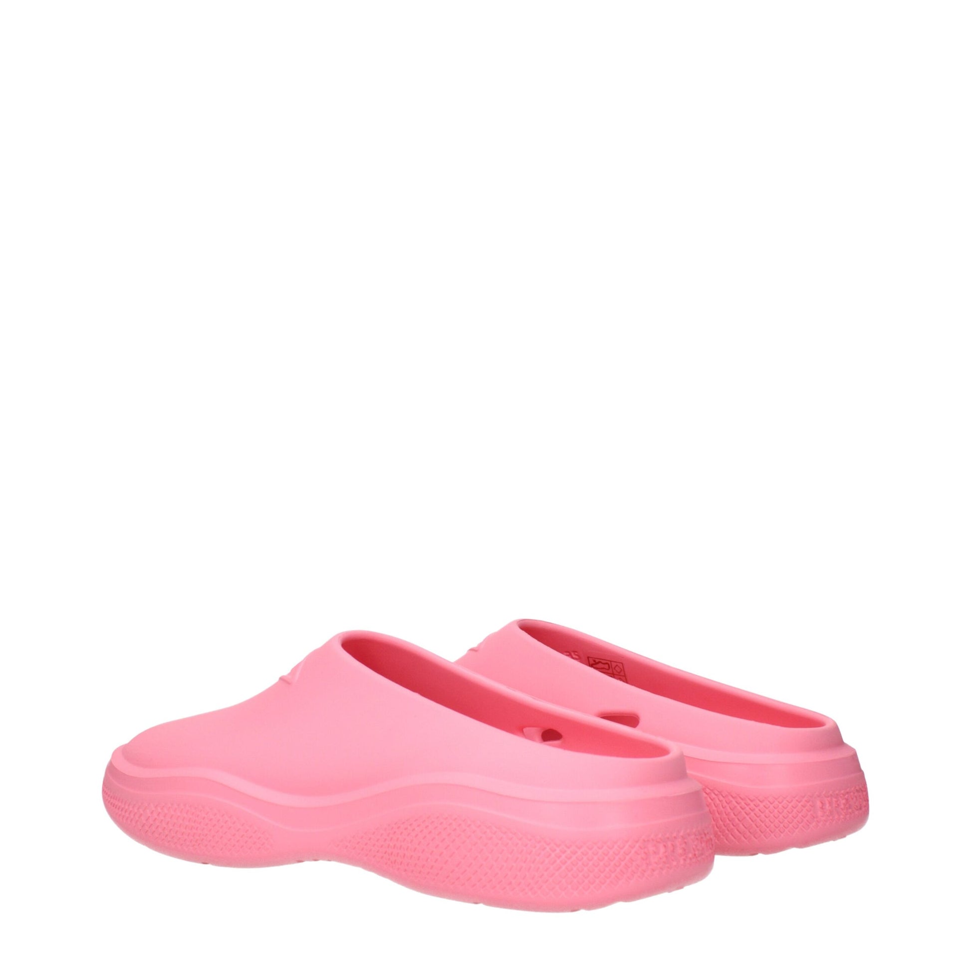 Prada Pink Rubber Mules