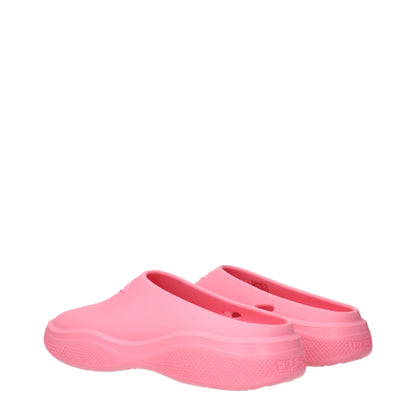 Prada Pink Rubber Mules