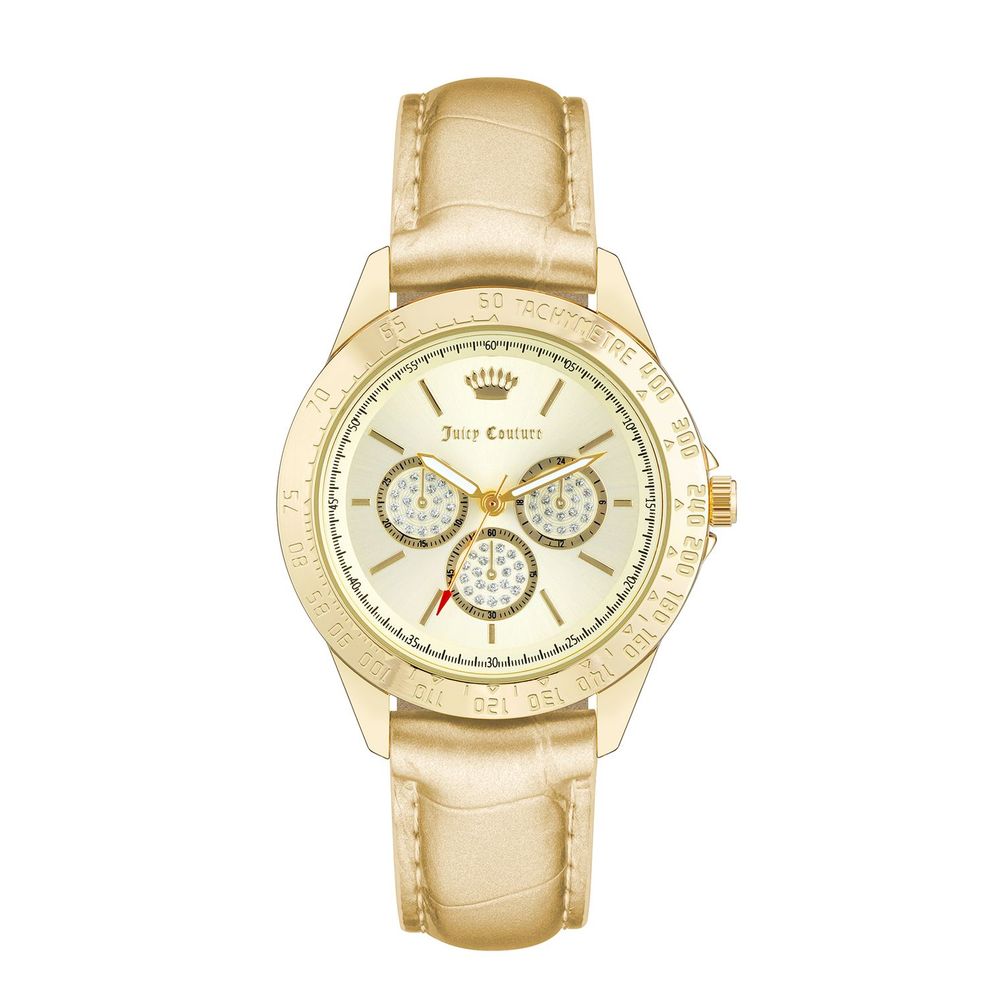 Juicy Couture Women’s Watch, Beige Dial, Gold Bracelet