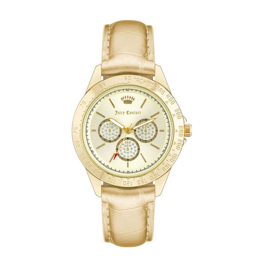Juicy Couture Women’s Watch, Beige Dial, Gold Bracelet