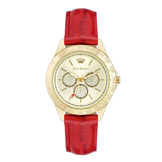 Juicy Couture Women’s Watch, Beige Dial, Red Strap