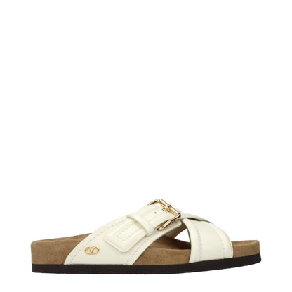 Valentino Garavani Beige Leather Slippers - Elevate Your Style with Timeless Elegance