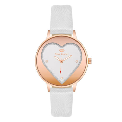 Juicy Couture Women’s Watch, Silver Dial, White Bracelet