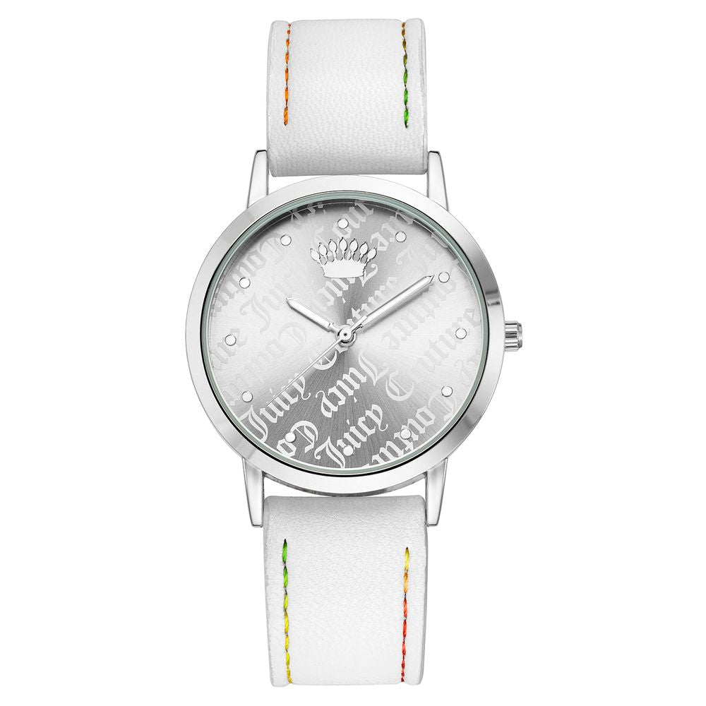Juicy Couture Women’s Watch, Silver Dial, White Plastic Strap