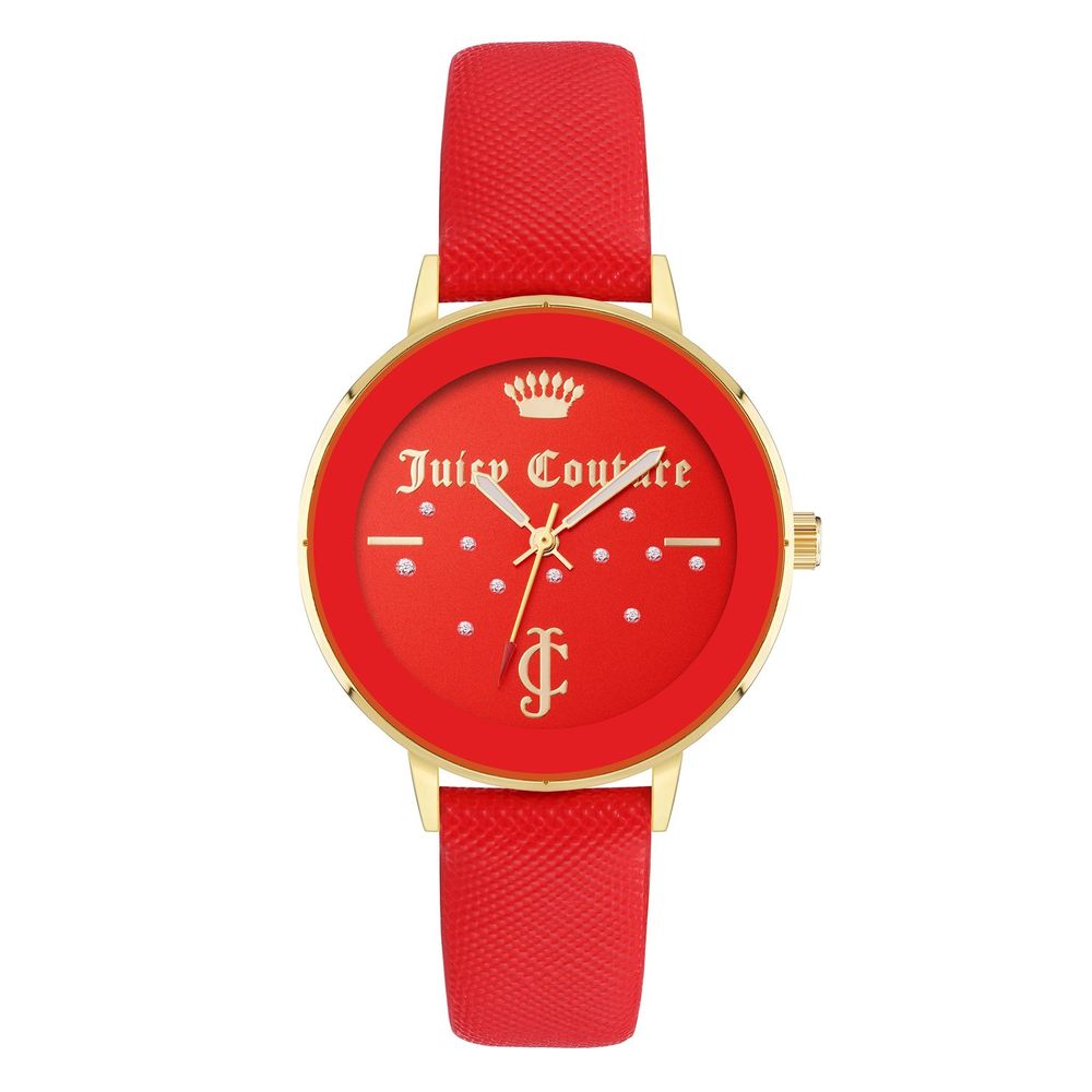 Juicy Couture Women’s Watch, Bold Red Dial, Golden Metal Case