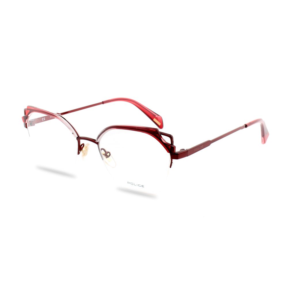 Police Women's Optical Glasses – Red Square Frame, 52mm