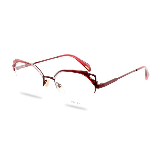 Police Women's Optical Glasses – Red Square Frame, 52mm