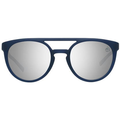 Timberland Men’s Sunglasses – Matte Blue Plastic Frame, Smoke Lenses