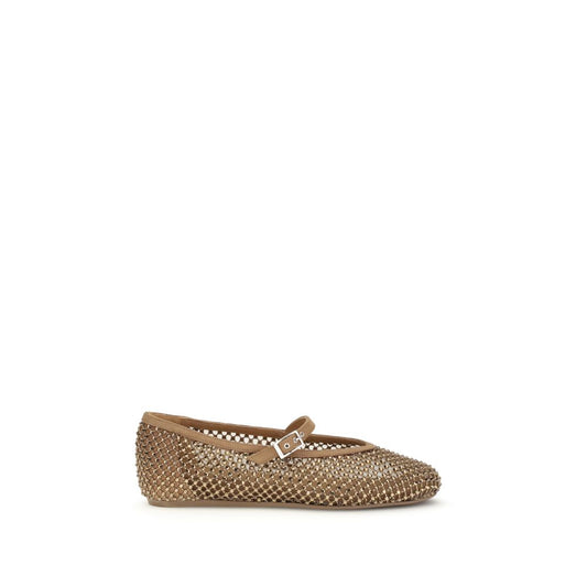 Le Silla Brown Nylon Ballet Flats - Gilda Ballerinas