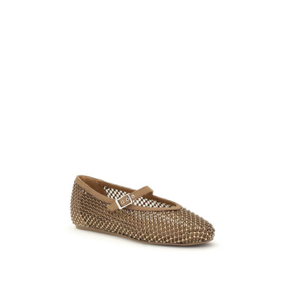 Le Silla Brown Nylon Ballet Flats - Gilda Ballerinas