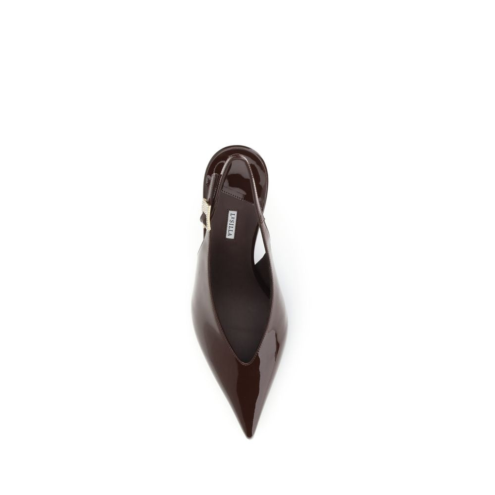 LE SILLA Brown Calf Leather Bos Taurus Platform Pumps