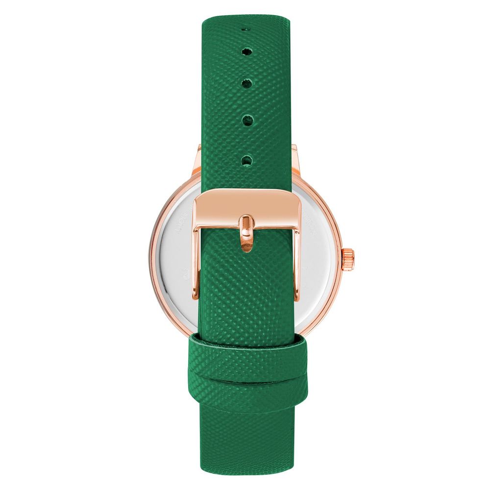 Juicy Couture Women’s Watch, Green Analogue Dial, Pink Metal Case with Green Bracelet