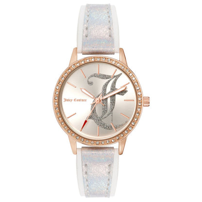 Juicy Couture Women’s Watch, Silver Dial, White Plastic Bracelet