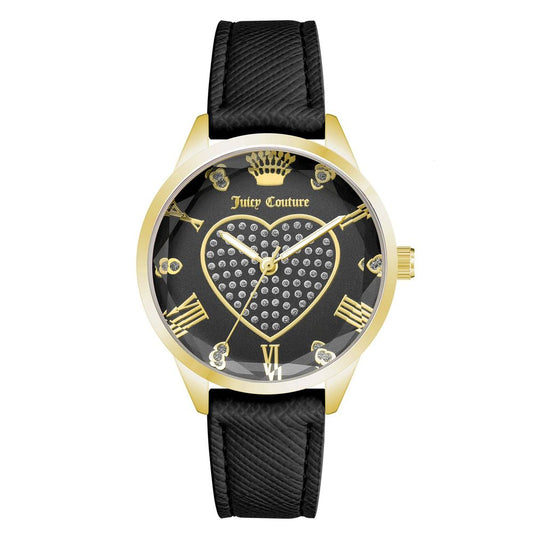 Juicy Couture Women’s Watch, Bold Black Dial, Golden Case