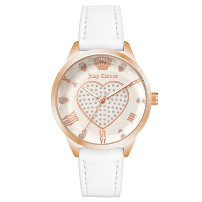 Juicy Couture Women’s Watch, White Dial, Pink Metal Case