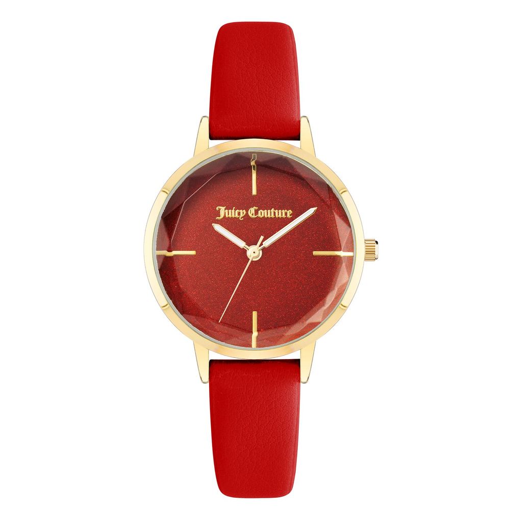 Juicy Couture Women’s Watch, Vibrant Red Dial, Golden Case