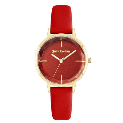 Juicy Couture Women’s Watch, Vibrant Red Dial, Golden Case