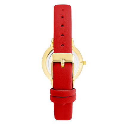 Juicy Couture Women’s Watch, Vibrant Red Dial, Golden Case