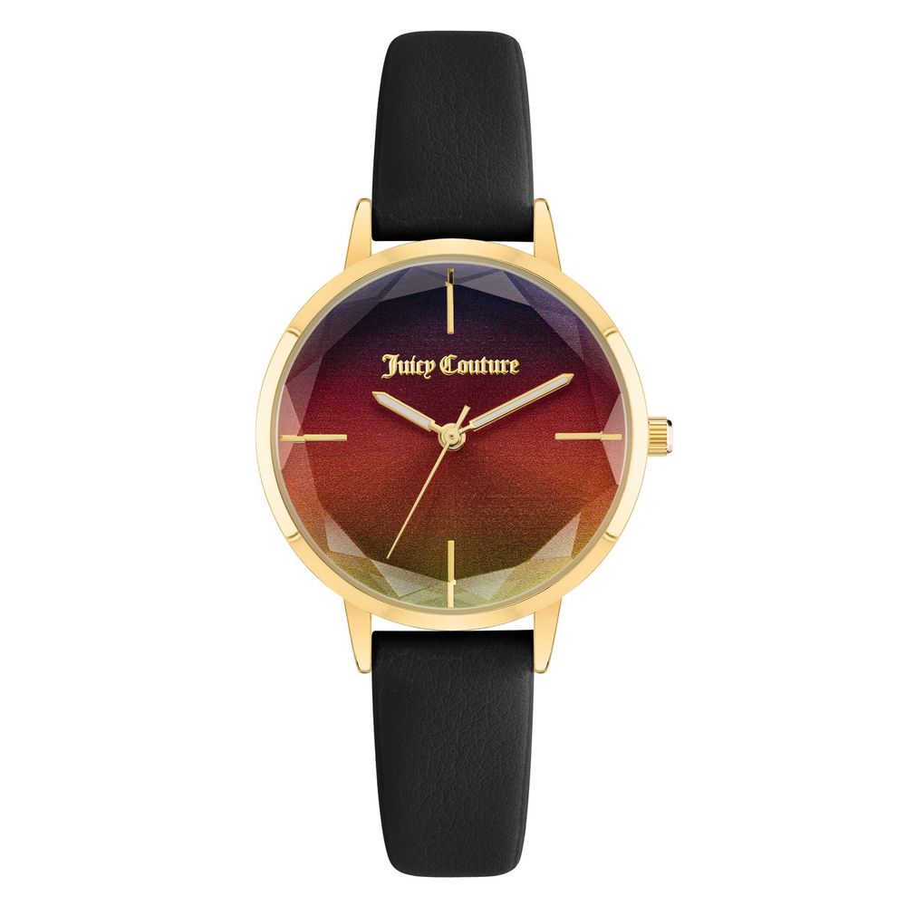 Juicy Couture Women’s Watch, Multicoloured Dial, Black Bracelet
