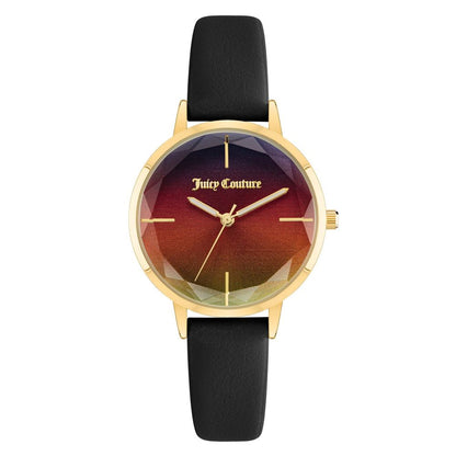 Juicy Couture Women’s Watch, Multicoloured Dial, Black Bracelet