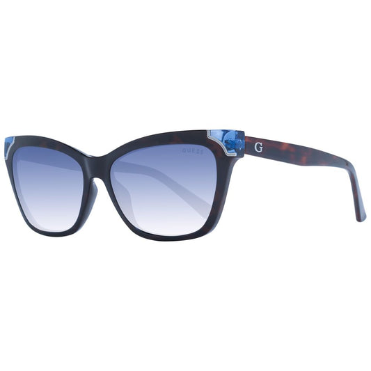 Guess Women’s Sunglasses – Brown Cat Eye Frame, Blue Gradient Lenses